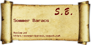 Sommer Baracs névjegykártya